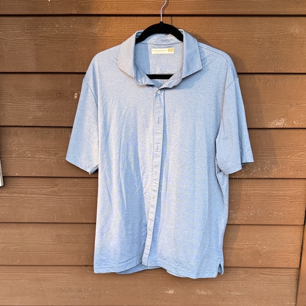 Hart Schaffner Marx Luxury Performance Blue Heather Polo Shirt size XL